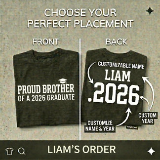 Camiseta Hermano orgulloso Clase de 2026 Graduación Persona