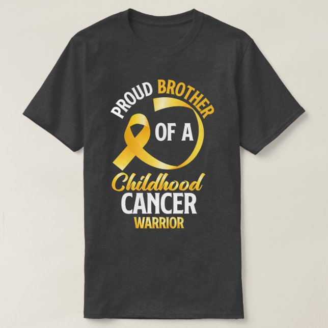 Camiseta Hermano Orgulloso De Un Guerrero Del Cáncer Infant (Diseño del anverso)