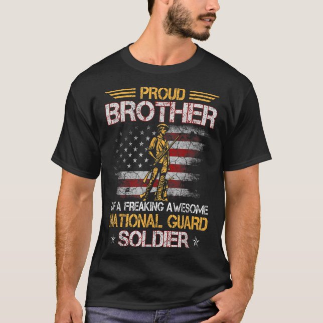 Camiseta Hermano Orgulloso De Veteranos Soldados De La Guar (Anverso)