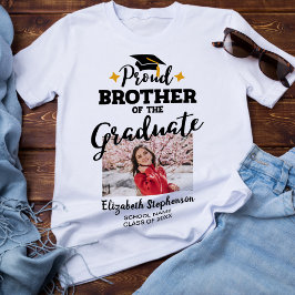 Camiseta Hermano orgulloso del nombre de la foto del gradua