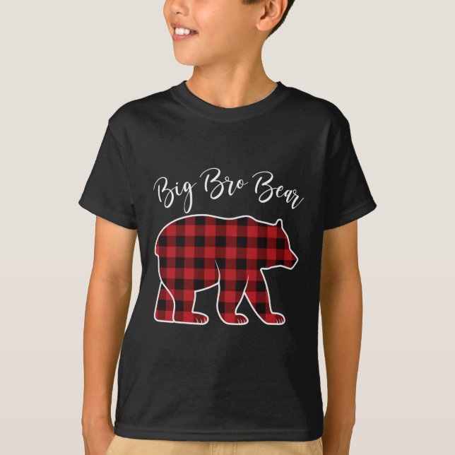 Camiseta Hermano Oso Pajama Búfalo Rojo Navidad Familia Cri (Anverso)
