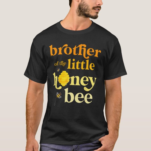 Camiseta Hermano Pequeña Abeja Cumpleaños Género Revelación (Anverso)
