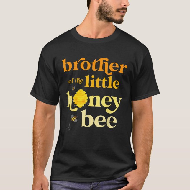 Camiseta Hermano Pequeña Abeja Cumpleaños Género Revelación (Anverso)