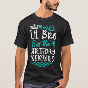 Camiseta Hermano pequeño de la sirena de cumpleaños, lindo