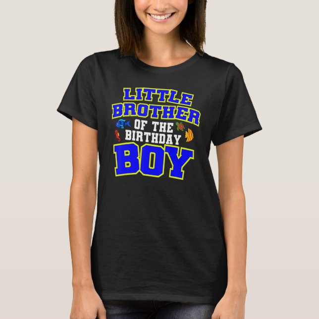 Camiseta Hermano Pequeño Del Tema De Pesca Del Niño De Cump (Anverso)