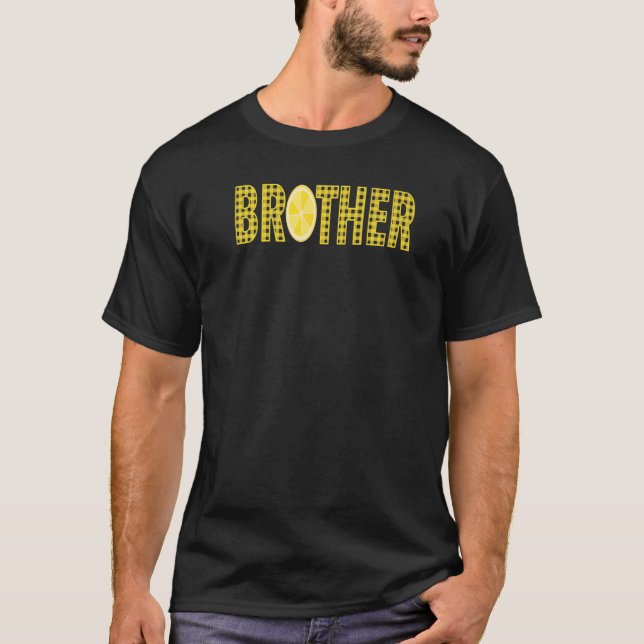Camiseta Hermano Primer Cumpleaños Traje Familiar Rosa Lemo (Anverso)