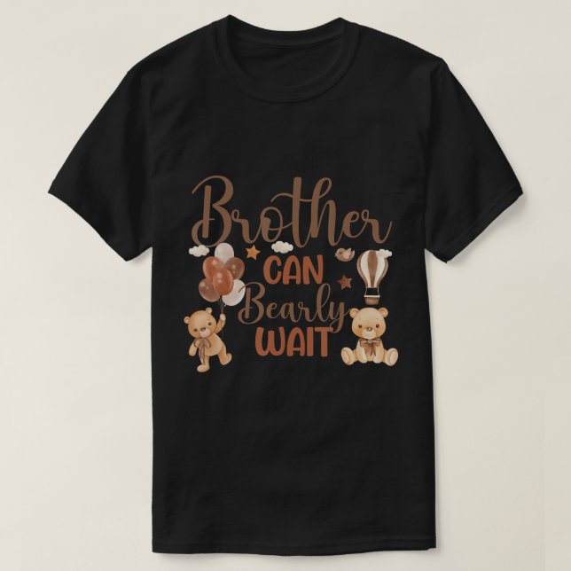 Camiseta Hermano Puede Esperar El Oso Género Niño Neutral (Diseño del anverso)