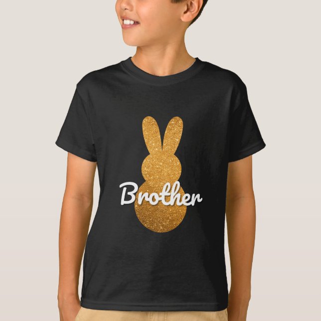 Camiseta Hermano Purpurina Bunny T-Shirt - Cute Family East (Anverso)