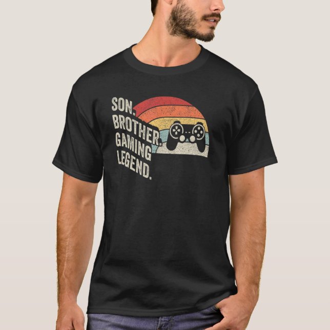 Camiseta Hermano Retro Hermano Gaming Legend Gaming Gamer N (Anverso)