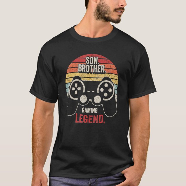 Camiseta Hermano Retro Hermano Gaming Legend Gaming Gamer N (Anverso)