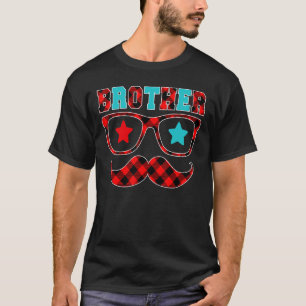 Camiseta Hermano Rojo Gafas de Vapor Mustache Feliz Padre