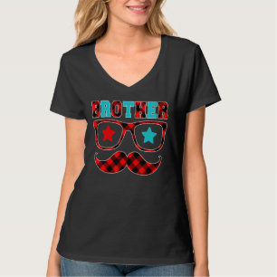 Camiseta Hermano Rojo Gafas de Vapor Mustache Feliz Padre