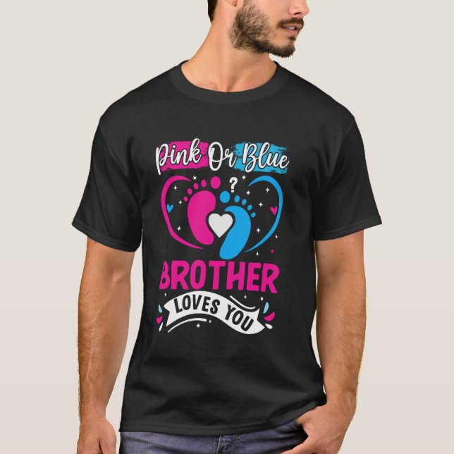 Camiseta Hermano Rosa O Azul Te Amamos El Embarazo Cuto Y (Anverso)