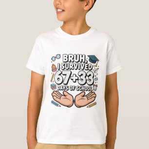 Camiseta Hermano, sobreviví 67+33 días de escuela, 100.º dí