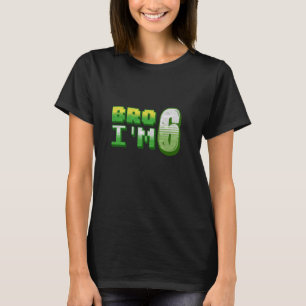 Camiseta Hermano soy 6 Niño Jugador Pixel Número Seis Cumpl