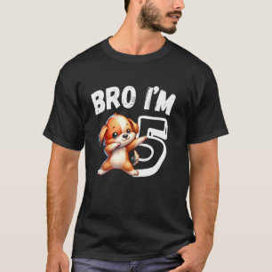 Camiseta Hermano soy un perro de 5 años Cumpleaños 5º Niños