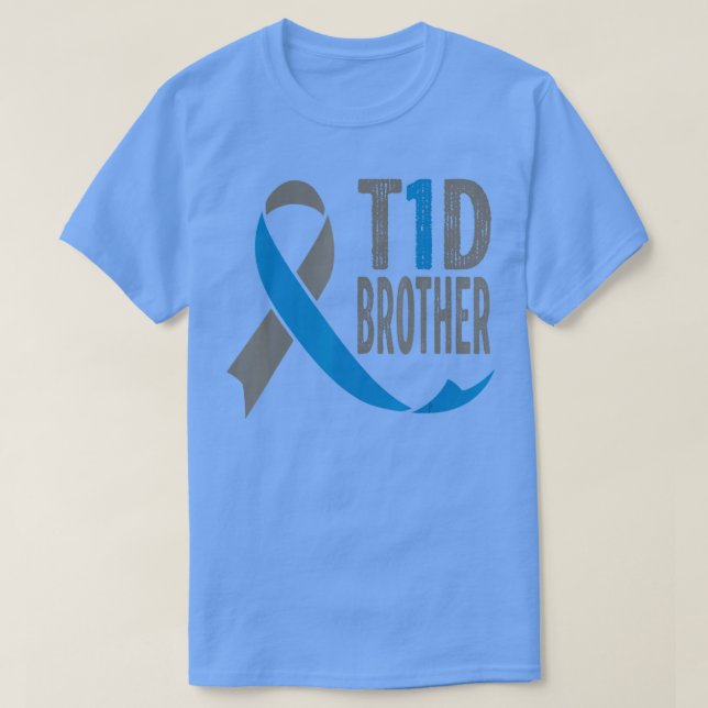 Camiseta Hermano T1D, regalo gracioso para hombres diabétic (Diseño del anverso)