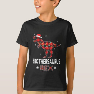 Camiseta Hermano T-Rex Navidades de búfalos rojos dinosauri