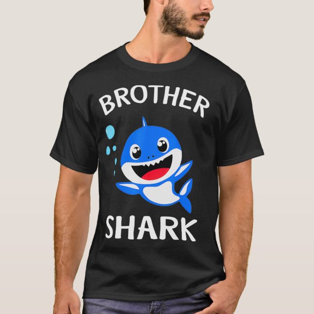 Camiseta Hermano Tiburón Regalo Bebé Cute - Familia de dise (Anverso)