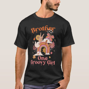 Camiseta Hermano Uno Chica Groovy Boho Hippie Retro Rainbow