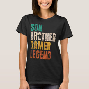 Camiseta Hermano Video Gamer Leyenda Familia Pareja
