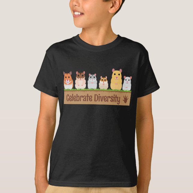 Camiseta Hermanos de Mascotas de Diversidad Cute Celebran H (Anverso)