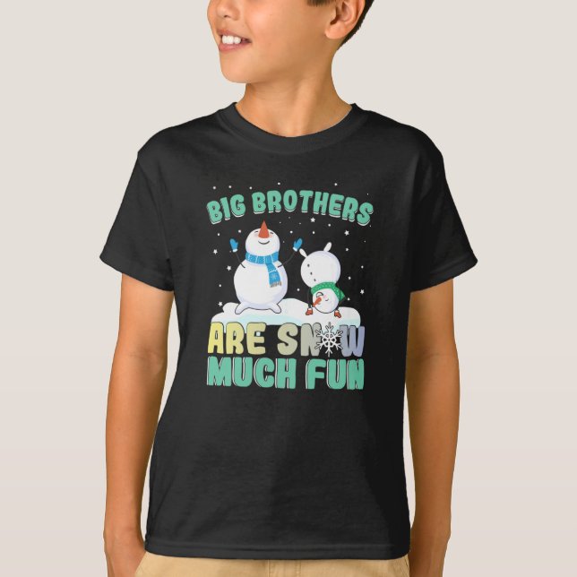 Camiseta Hermanos grandes se divierten con la nieve - Nieve (Anverso)