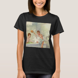 Camiseta Hermanos Vintage, Niños, Niños Chapoteando en Tina