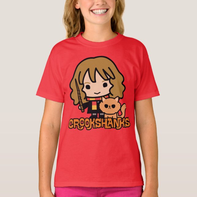 Camiseta Hermione y Crookshanks de dibujos animados (Anverso)