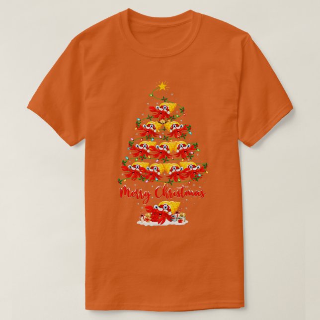 Camiseta Hermit Crab Christmas Tree Lights Funny Hermit Cra (Diseño del anverso)