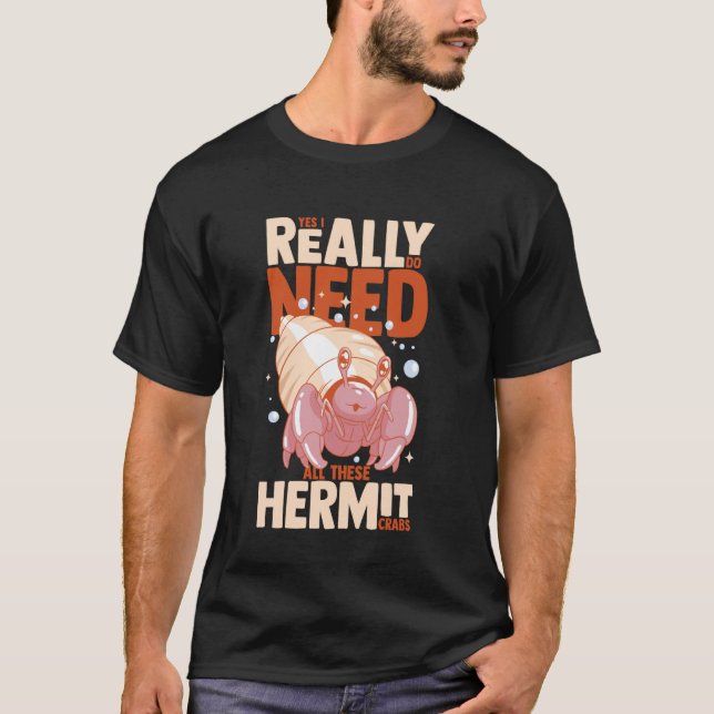 Camiseta Hermit Crab Funny Animals Cute Mascota (Anverso)