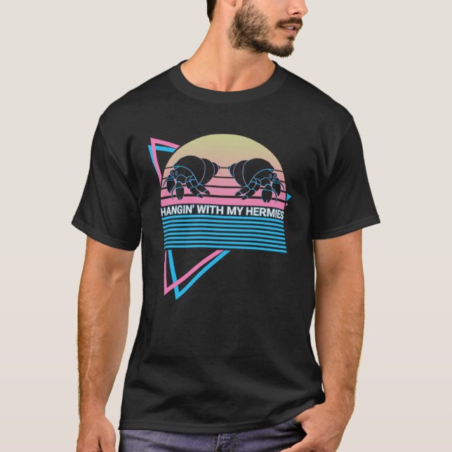 Camiseta Hermit Crab Retro Hangin' With My Hermies (Anverso)