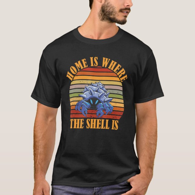 Camiseta Hermit Crab  Retro Hermit Crab Home Shell Sea Anim (Anverso)