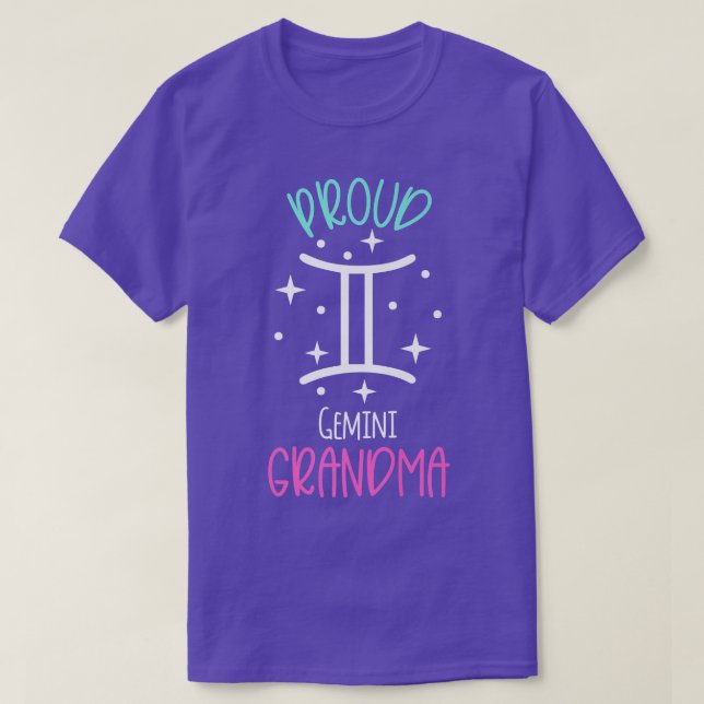 Camiseta Hermosa abuela geminí, símbolo zodiaco bendecido (Diseño del anverso)