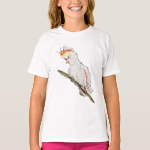 Camiseta Hermosa acuarela cacatúa dibujo a mano de loro