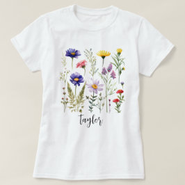 Camiseta Hermosa acuarela Jardín Botánico de Flor Silvestre