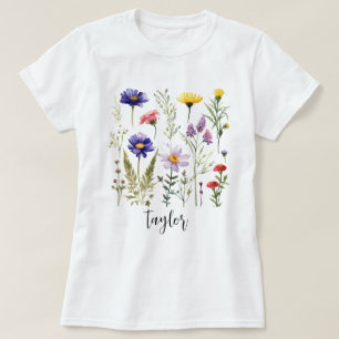 Camiseta Hermosa acuarela Jardín Botánico de Flor Silvestre