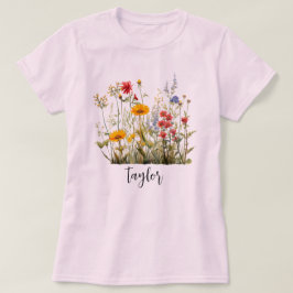 Camiseta Hermosa acuarela Jardín Botánico de Flor Silvestre