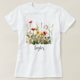 Camiseta Hermosa acuarela Jardín Botánico de Flor Silvestre