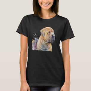 Camiseta Hermosa acuarela Shar Pei Retrato