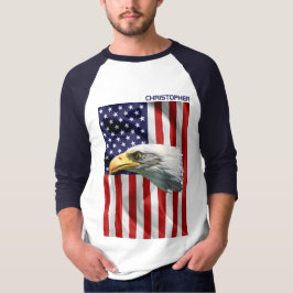 Camiseta Hermosa águila americana, bandera de los Estados U