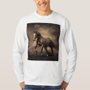 Camiseta Hermosa almohada de caballo marrón