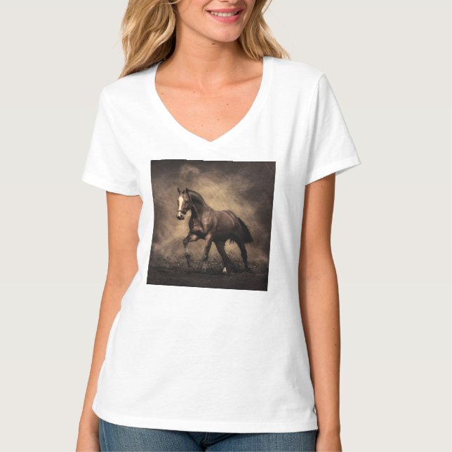 Camiseta Hermosa almohada de caballo marrón (Anverso)