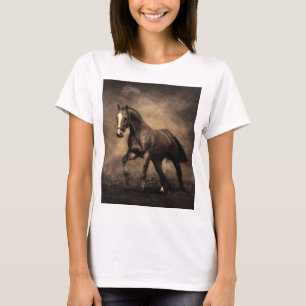 Camiseta Hermosa almohada de caballo marrón