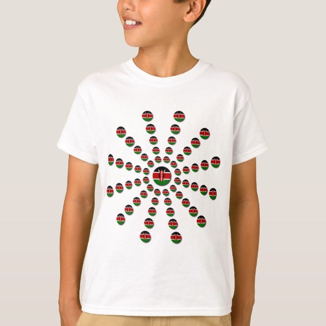 Camiseta Hermosa Bandera Circular Keniana: Un diseño radial (Anverso)