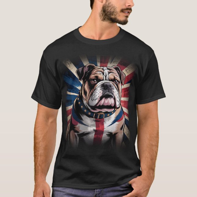 Camiseta Hermosa bandera del Reino Unido fuerte y poderoso  (Anverso)