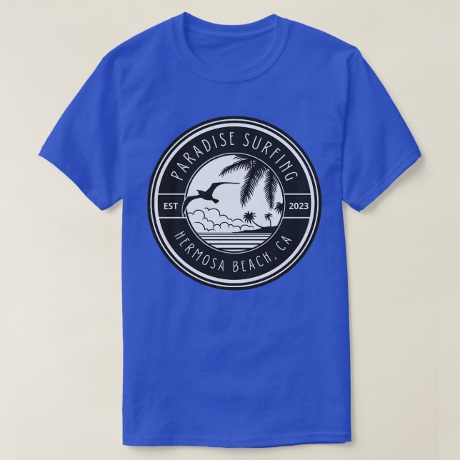 Camiseta Hermosa Beach CA Surfing Design (Diseño del anverso)
