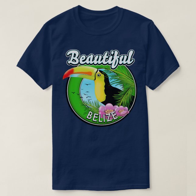 Camiseta Hermosa Belice retro toucan (Diseño del anverso)