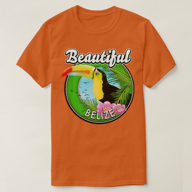 Camiseta Hermosa Belice retro toucan (Diseño del anverso)