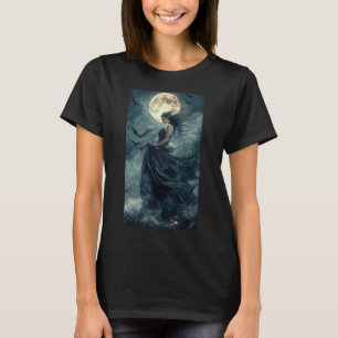 Camiseta Hermosa Bruja Gótica Fantasía Vampiro luz de luna 